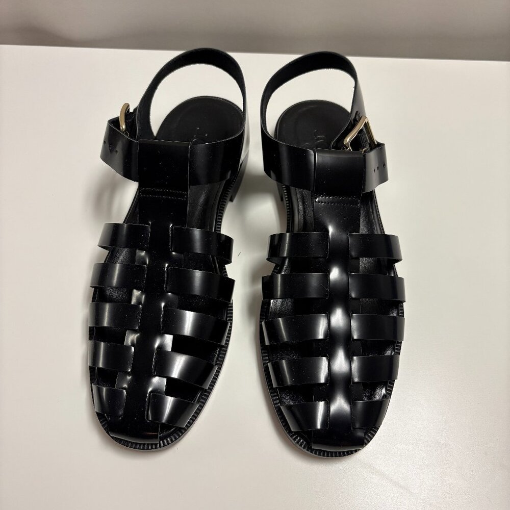 J. Crew leather fisherman sandals in black, size 9.5
